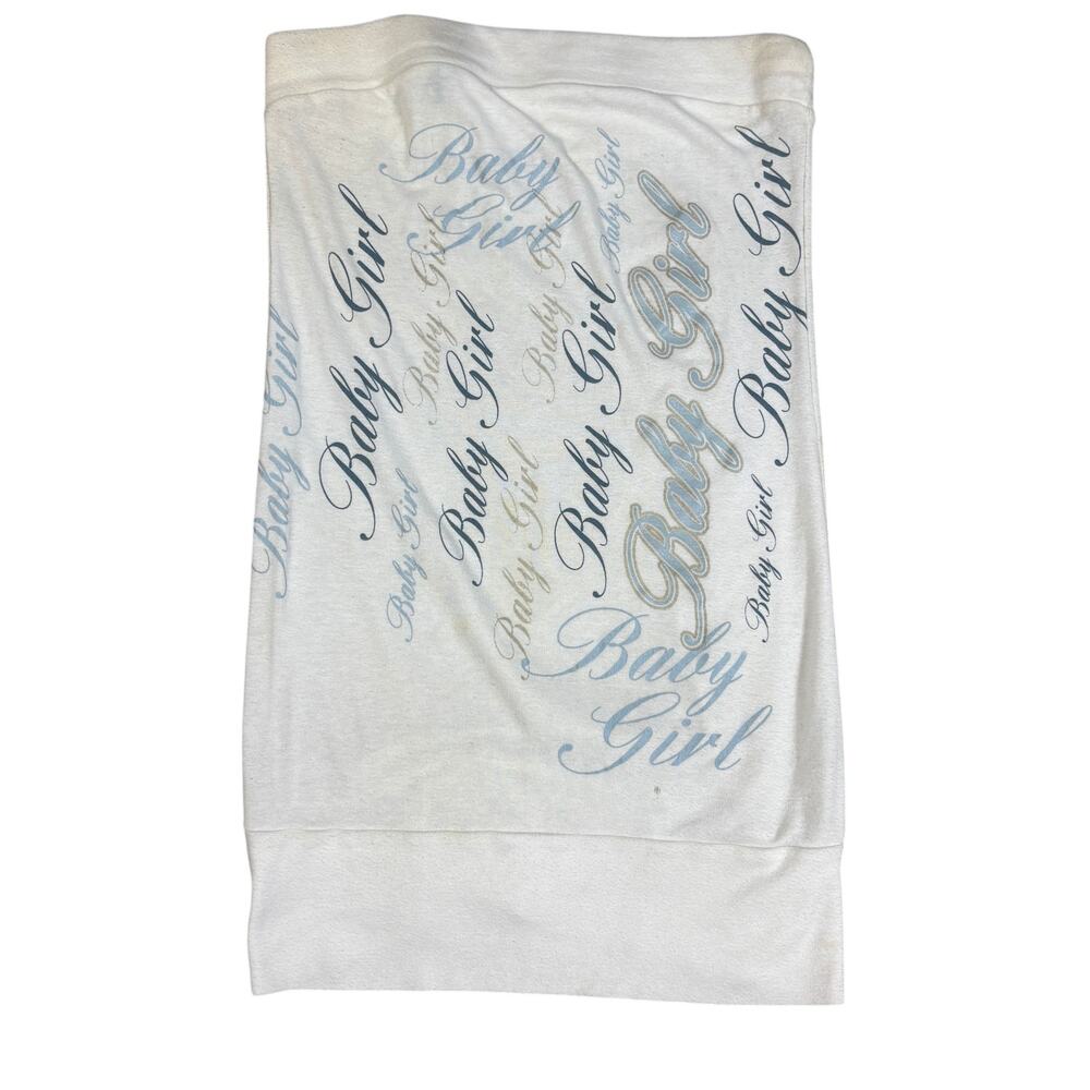 vintage y2k 2000s Miss Thing USA “baby girl” blue & white tube top summer